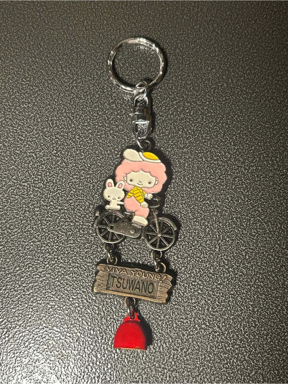 Tsuwano Japan Viva Young Girl on Bicycle Keychain, Travel, Japan, Souvenirs